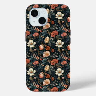 Coque Pour iPhone 15 Coque-Mate Tough Apple iPhone 15 Coque, Floral