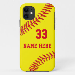 coques iphone de softball personnalisés âgés ou