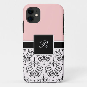 Coques iphone roses de monogramme