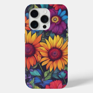 Coques pour iPhone 15 Pro - Tournesol Floral Abstr