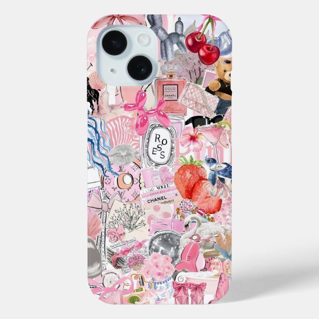 Coques Case-Mate iPhone Coquette Girl Preppy Collage, Dossier téléphonique (Verso)