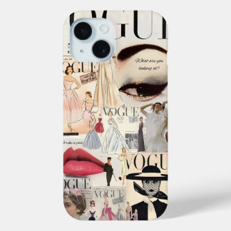 Coque Pour iPhone 15 Coquette Girl Preppy Collage, Dossier téléphonique