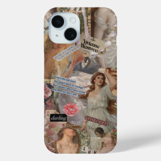Coque Pour iPhone 15 Coquette Girl Preppy Collage, Dossier téléphonique