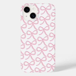Coque Pour iPhone 14 Coquette Preppy Pink Bows