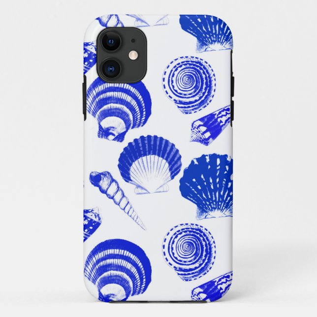 Coques Case-Mate iPhone Coquillages - bleu cobalt sur un arrière - plan bl (Dos)