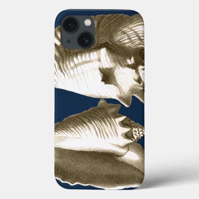 Coques Case-Mate iPhone Coquillages de conque de sépia (Verso)