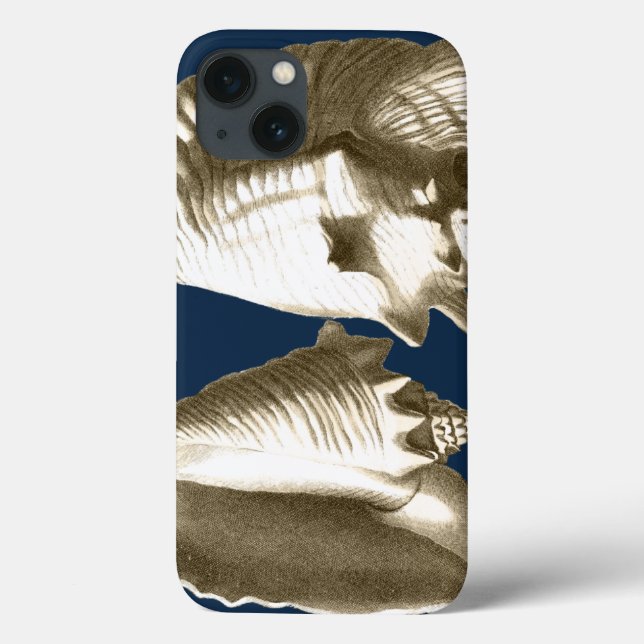 Coques Case-Mate iPhone Coquillages de conque de sépia (Verso)