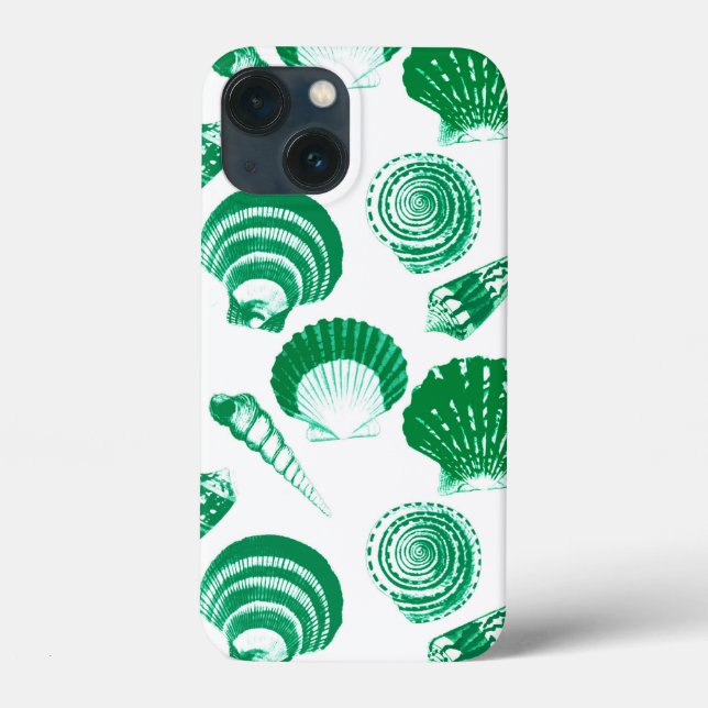 Coques Case-Mate iPhone Coquillages - vert émeraude sur un arrière - plan  (Verso)