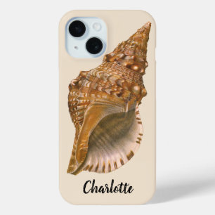 Coque Pour iPhone 15 Coquille de coquillages de Triton vintage, animal 