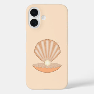 Coque Pour iPhone 16 Coquille d'huître et Perle Unisexe