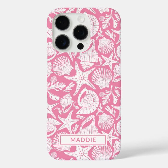 Coques Case-Mate iPhone Coquilles roses personnalisées (Verso)