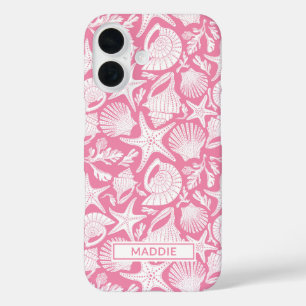 Coque Pour iPhone 16 Coquilles roses personnalisées