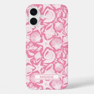 Coques iPhone 16 Plus Coquilles roses personnalisées