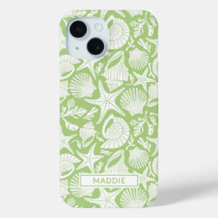 Coque Pour iPhone 15 Coquilles Vertes Personnalisées