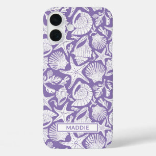 Coques iPhone 16 Plus Coquilles Violettes Personnalisées