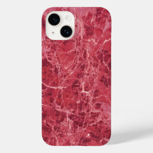 Coque Pour iPhone 14 Corail coloré Texture de marbre rouge