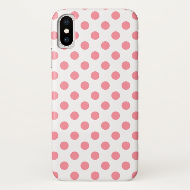 Coques Case-Mate iPhone Corail et pois blancs (Dos)