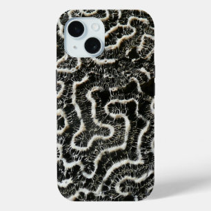 Coque Pour iPhone 15 Corail noir et blanc II Abstrait Nature Photo