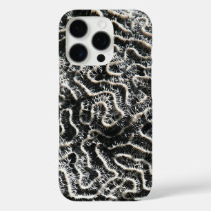 iPhone 16 Pro Case Corail noir et blanc II Abstrait Nature Photo