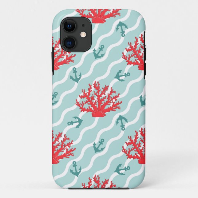 Coques Case-Mate iPhone Corail rouge Motif 1 (Dos)
