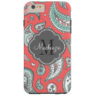 Coral Bohemian Paisley Monogramme personnalisé