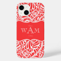 Coral Damask Personnalisé Monogrammes Coque-Mat Mo