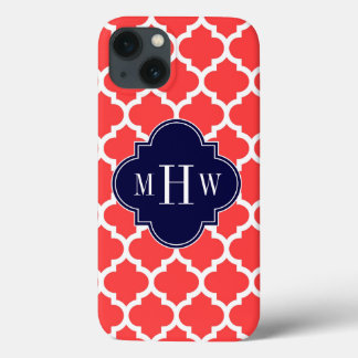 Coques Pour iPhone Coral Rouge What Marocain #5 Marine 3 Monogramme i
