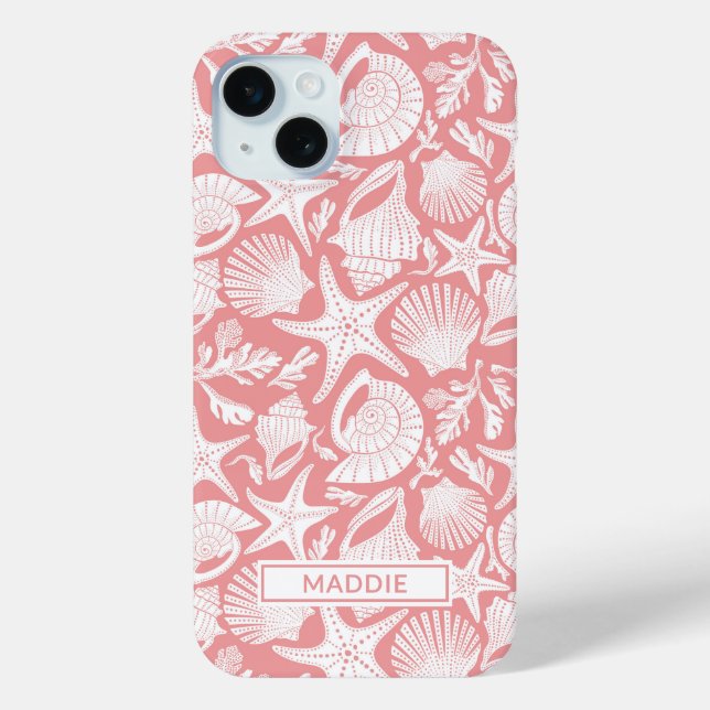 Coques Case-Mate iPhone Coral Shells Personalized (Verso)