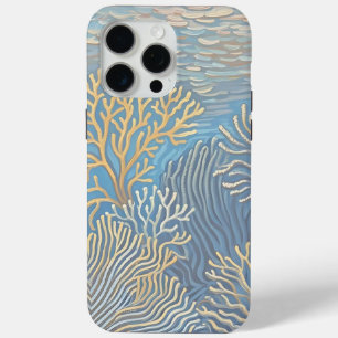 Coque iPhone 15 Pro Max Coraux Dorés de l'Océan Profond