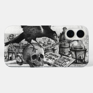 Coques iPhone 16 Corbeau de laboratoire d'alchimie et crâne humain
