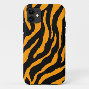 Coques Pour iPhone Corey Tiger 80s Neon Tiger Stripes (Orange)