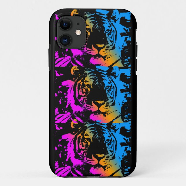 Coques Case-Mate iPhone Corey Tiger 80s Néons Tigres (Dos)