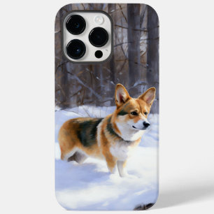 Coque Pour Pour iPhone 14 Pro Max Corgi Noël sous la neige