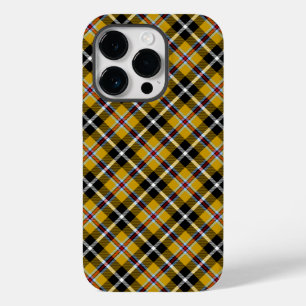 Coque Pour iPhone 14 Pro Cornish National Tartan Jaune Noir Plaid