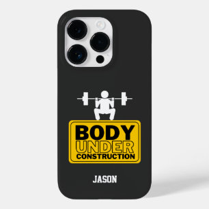 Coque Pour iPhone 14 Pro Corps en construction Nom personnalisé
