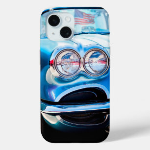 Coque Pour iPhone 15 Corvette classique 1960 Bleu Antique