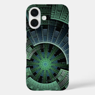 Coque Pour iPhone 16 Cosmic Green Pod Green Abstrait géométrique
