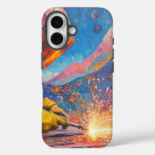 Coque Pour iPhone 16 Cosmic Welder - Impression d'art de soudure abstra