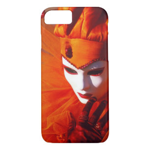 Coque iPhone 8/7 Costume orange de harlequin - carnaval de Venise