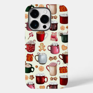 Coque Pour iPhone 14 Pro Cosy cacao chaud Cabine et soins d'hiver