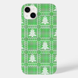 Coque Pour iPhone 14 Plus Cosy sapin de Noël affreux pull à damiers motif