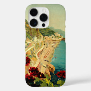 iPhone 16 Pro Case Côte italienne d'Amalfi, Poster Vintage voyage Ita