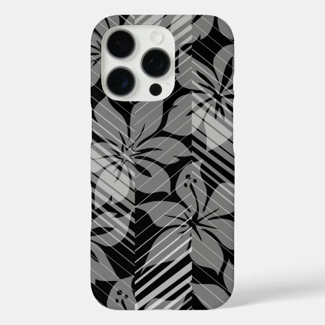 Coques Case-Mate iPhone Côte-Nord Hawaii Hibiscus rayures gris (Verso)