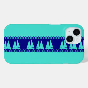 Coque Pour iPhone 15 Côte Turquoise Bleu Motif nautique