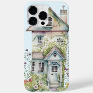 Coque Pour Pour iPhone 14 Pro Max Cottage anglais bleu ciel quirky maison jardin