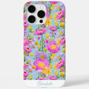 Coques iPhone 16 Pro Max Cottage d'été personnalisé Jardin Bleu