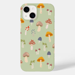 Coque Pour iPhone 14 Cottagecore Champignons colorés Motif