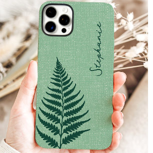 Coques iPhone 16 Pro Max Cottagecore Green Forest Ferme Nom personnalisé