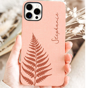 Coques iPhone 16 Pro Max Cottagecore Terre Cuite Forêt Fougère Nom Personna