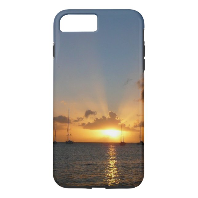 Coques Case-Mate iPhone Coucher de soleil avec voiliers Paysage tropical P (Dos)